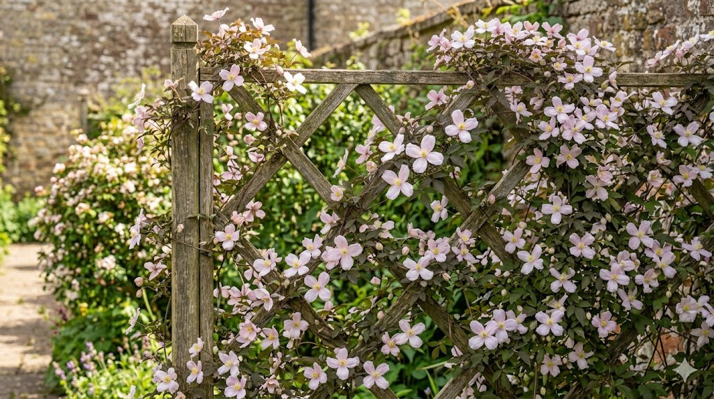 Pink anemone Clematis - Clematis montana 'Elizabeth'